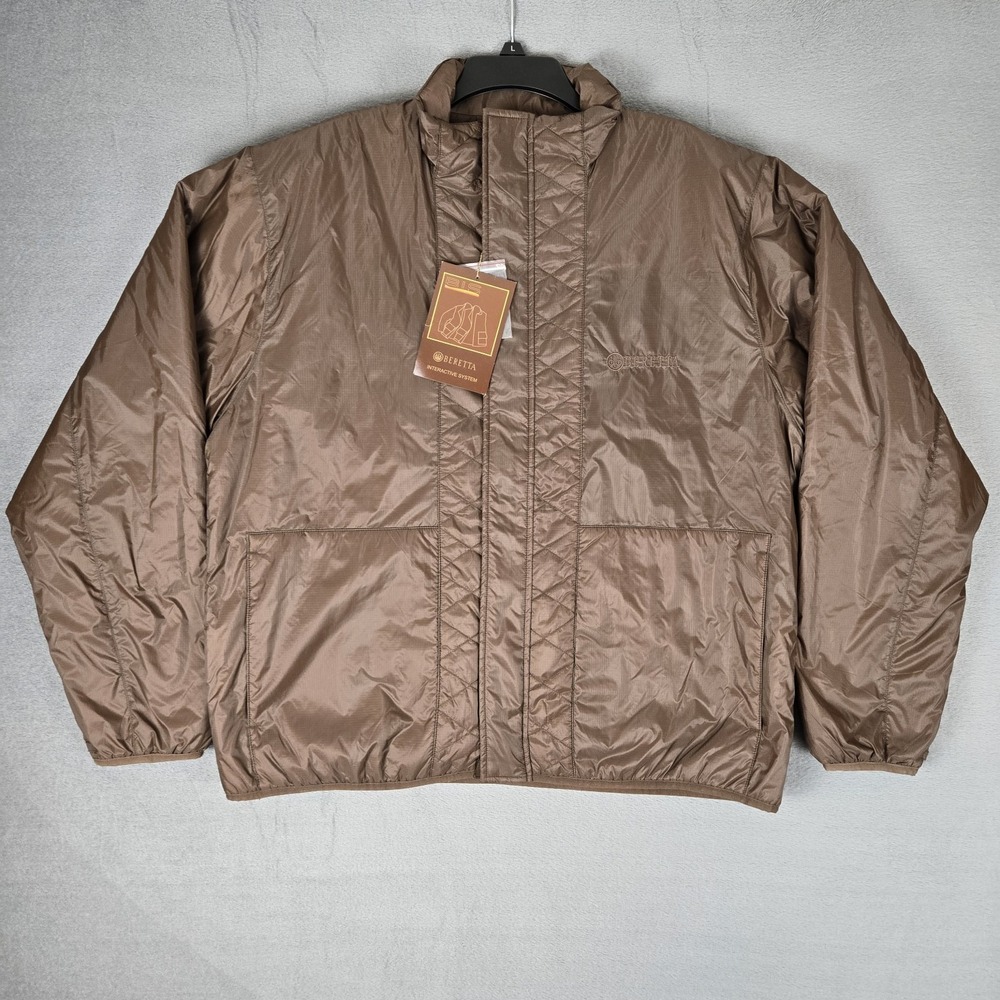 Beretta Jacket Mens 2XL BIS Interactive System Brown Full Zip Outdoor Puffer NWT